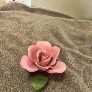 Italian porcelain Rose. Life size. No chips or cracks in perfect condition